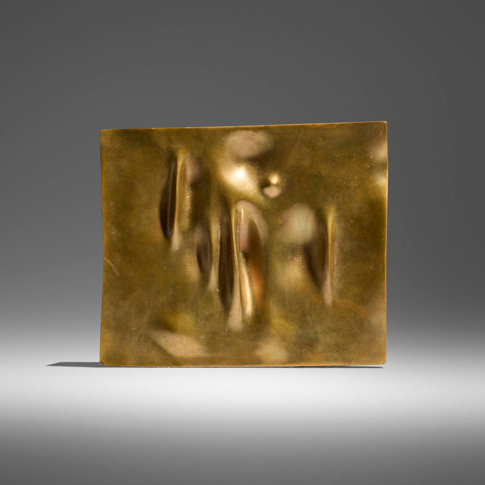 Gio Pomodoro, Doppio quadratto II: Gio Pomodoro Doppio quadratto II 1964 bronze 7.125 h x 8.25 w x 2 d in (18 x 21 x 5 cm) Impressed signature, date, and number to side 'GP 64 4/6' with etched cipher to underside. This work