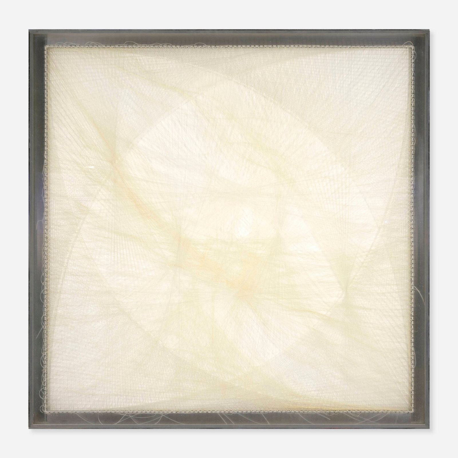 Sue Fuller, String Composition: Sue Fuller String Composition 1966 monofilament and aluminum artist's frame 46.125 h x 45.75 w x 2 d in (117 x 116 x 5 cm) Incised signature and date to lower right edge of frame '? Sue Fuller