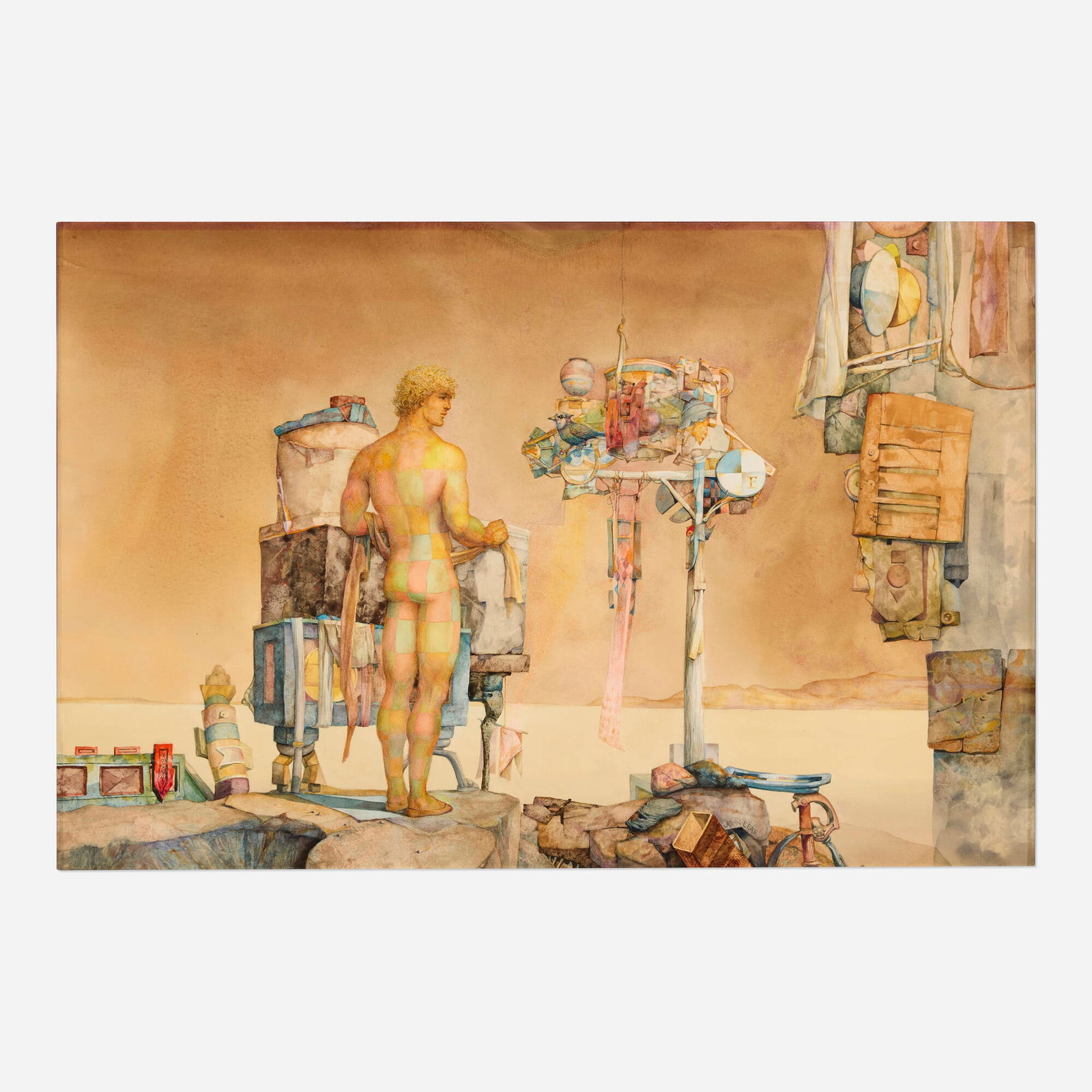 John Lear, Harbinger: John Lear Harbinger watercolor on paper sight: 19.75 h x 29.75 w in (50 x 76 cm) Signed to lower edge 'John Lear'. Provenance: Sidney Rothman Gallery, Barnegat Light, NJ | Private