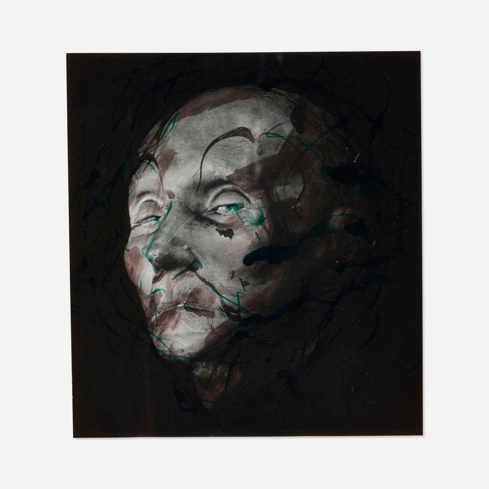 Arnulf Rainer, Talleyrand (Death Mask): Arnulf Rainer Talleyrand (Death Mask) 1981 oil pastel on gelatin silver print 8.75 h x 8.125 w in (22 x 21 cm) Signed to lower right 'A Rainer'. Provenance: Galerie Thaddaeus Ropac,