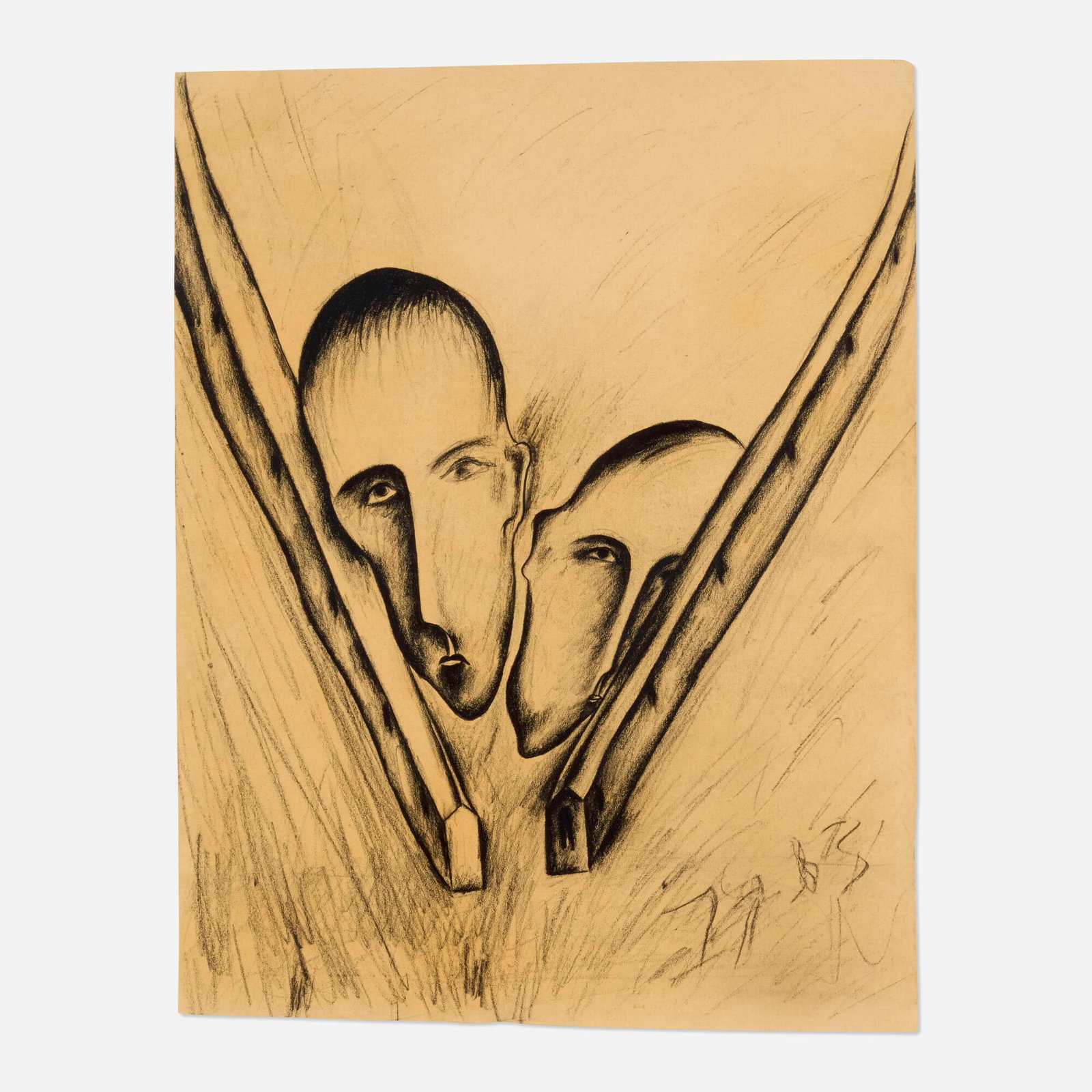 Enzo Cucchi, Untitled (from the La Scimmia series): Enzo Cucchi Untitled (from the La Scimmia series) 1983 graphite on paper 26 h x 19.5 w in (66 x 50 cm) Signed and dated to lower right 'EC 83'. Sold with four accompanying books on the