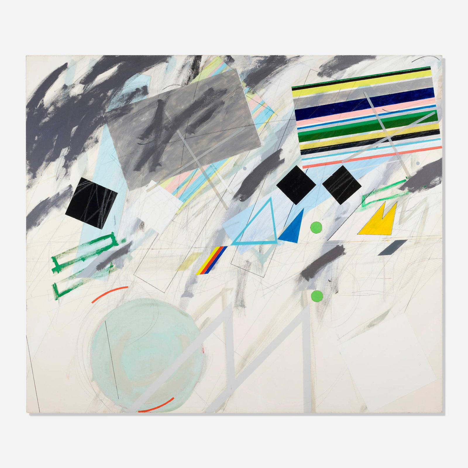 Vladimir Zakrzewski, Untitled: Vladimir Zakrzewski Untitled 1984 mixed media on canvas 60.25 h x 70 w in (153 x 178 cm) Signed, dated twice, and inscribed to verso '10.2.84 Vladimir Zakrzewski painting dated February 10, 1984&