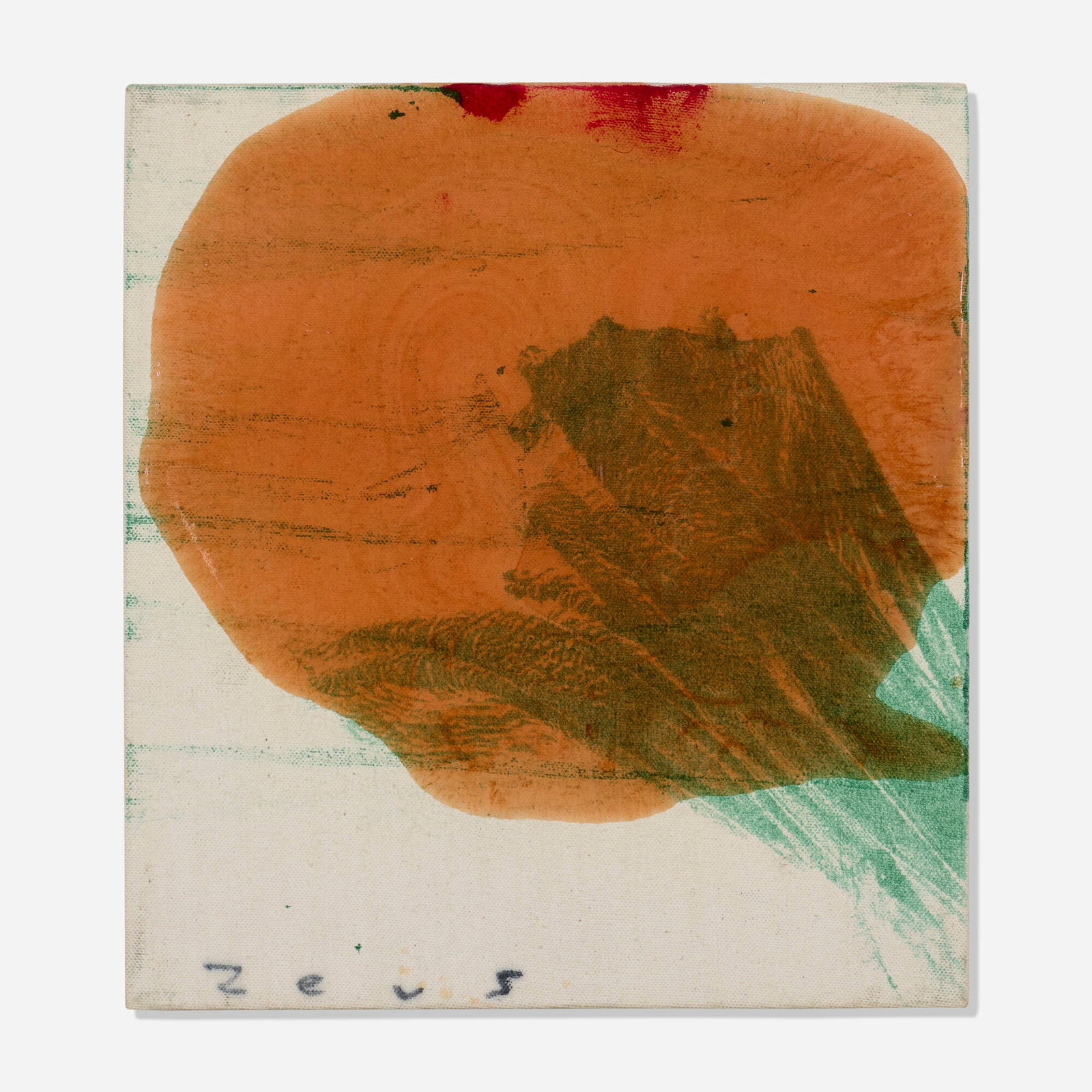 Julian Schnabel, Untitled: Julian Schnabel Untitled 1995 oil and polymer resin on canvas 12 h x 11 w in (30 x 28 cm) Signed and dated to verso 'J.S. '95'. Provenance: Tony Shafrazi Gallery, New York | Private