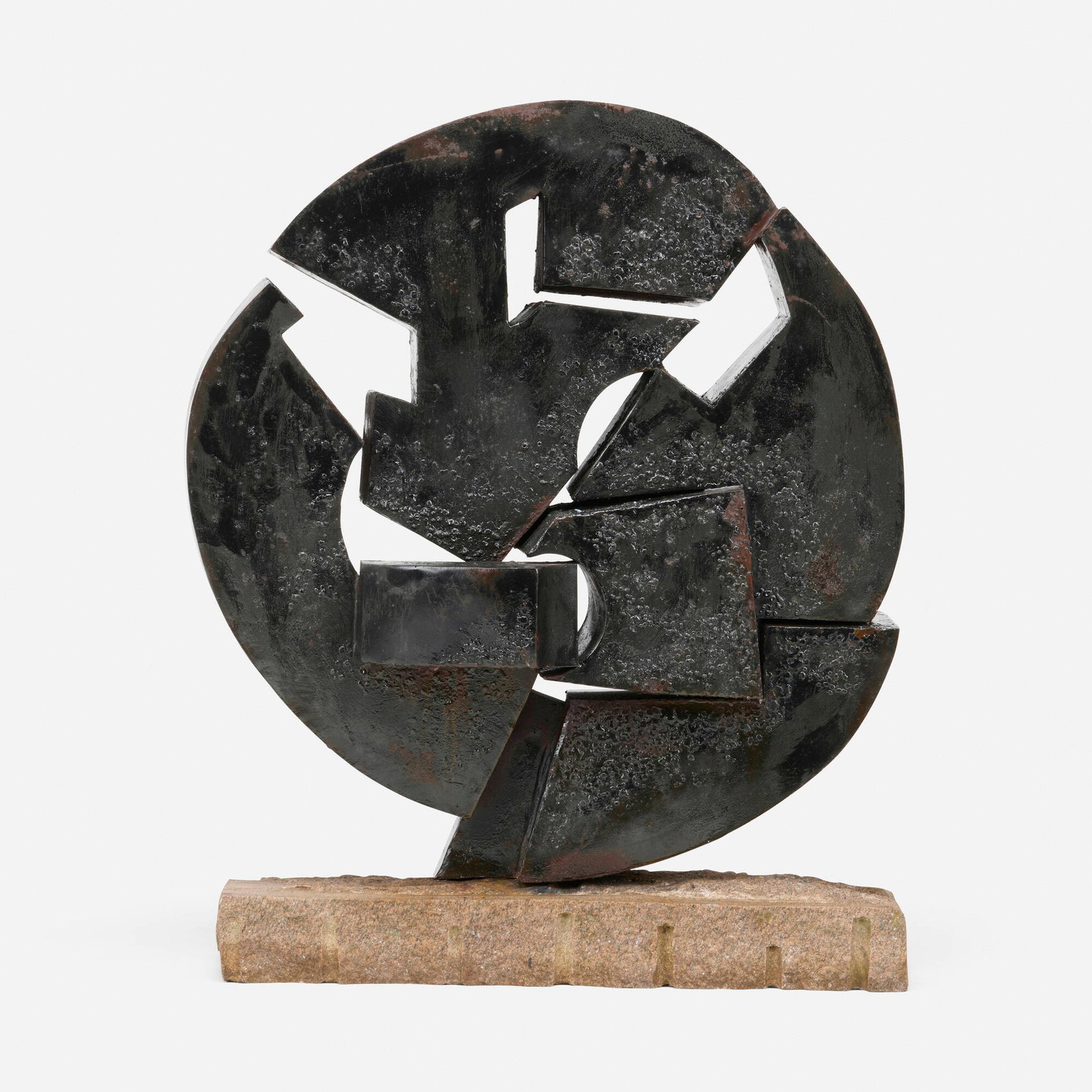 Anthony Padovano, Bled Moon: Anthony Padovano Bled Moon 2009 enameled steel, granite 36 h x 30 w x 13.5 d in (91 x 76 x 34 cm) Signed and dated to lower edge 'Padovano 2009'. This work will ship from Lambertville, New