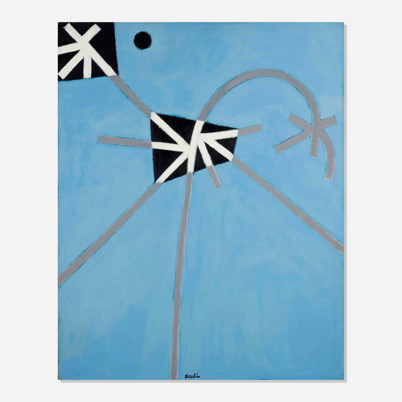 Paul Bodin, Nightwatcher: Paul Bodin Nightwatcher oil on canvas 60 h x 48 w in (152 x 122 cm) Signed to lower edge 'Bodin'. This work will ship from Lambertville, New Jersey.