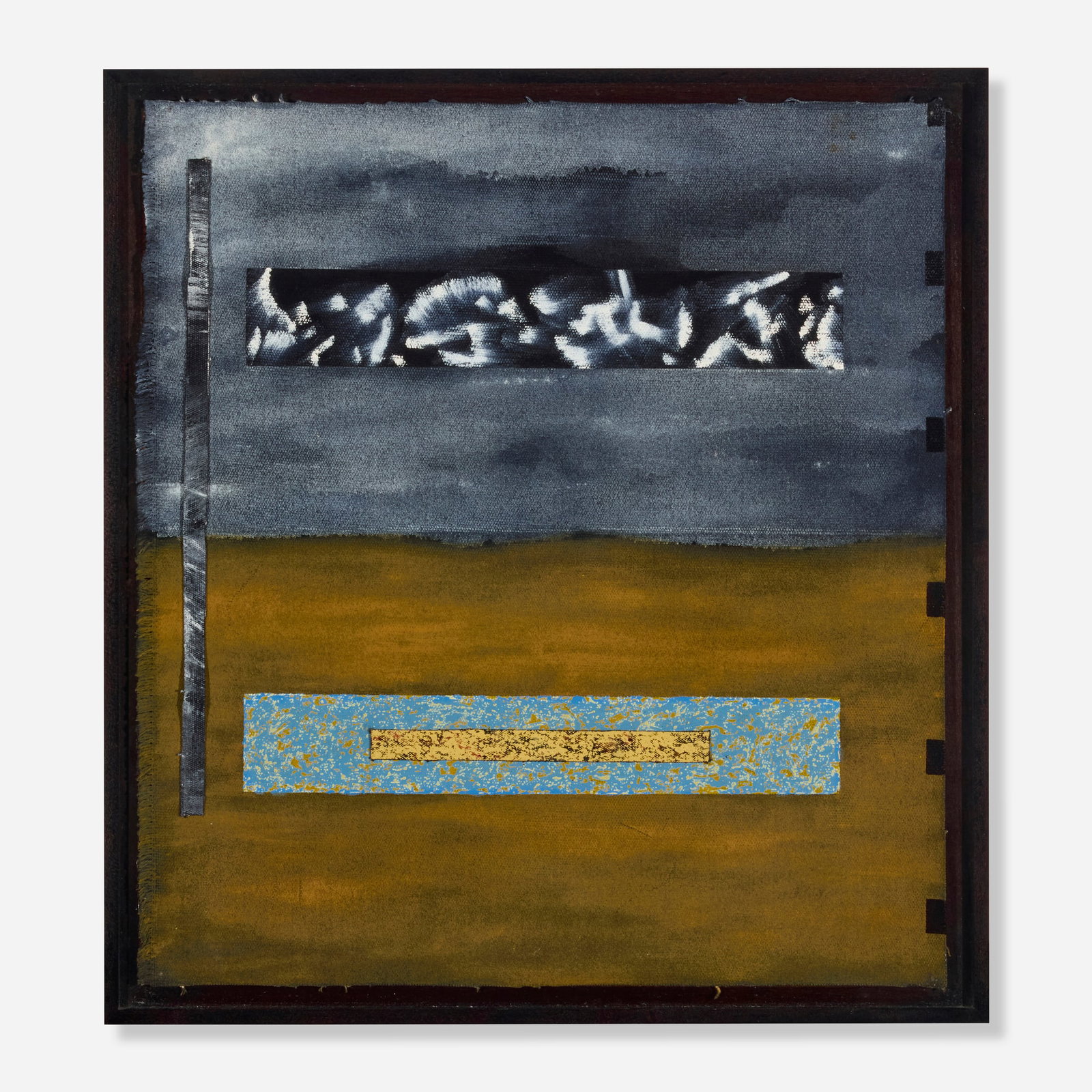 Nanette Carter, Point-Counterpoint #9: Nanette Carter Point-Counterpoint #9 1996 oil on canvas with collage laid to board in artist-made frame 18.75 h x 17.125 w in (48 x 43 cm) Signed, titled, and dated to verso ' Point-Counterpoint