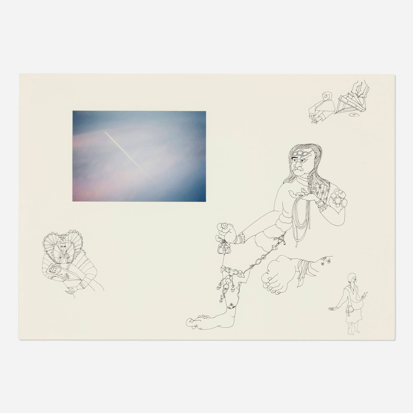 Rachel Harrison, Lindsay: Rachel Harrison Lindsay c. 1999 pen and ink with collaged c-print on paper 11.625 h x 16.5 w in (30 x 42 cm) Provenance: Greene Naftali, New York | Private Collection This work will ship from
