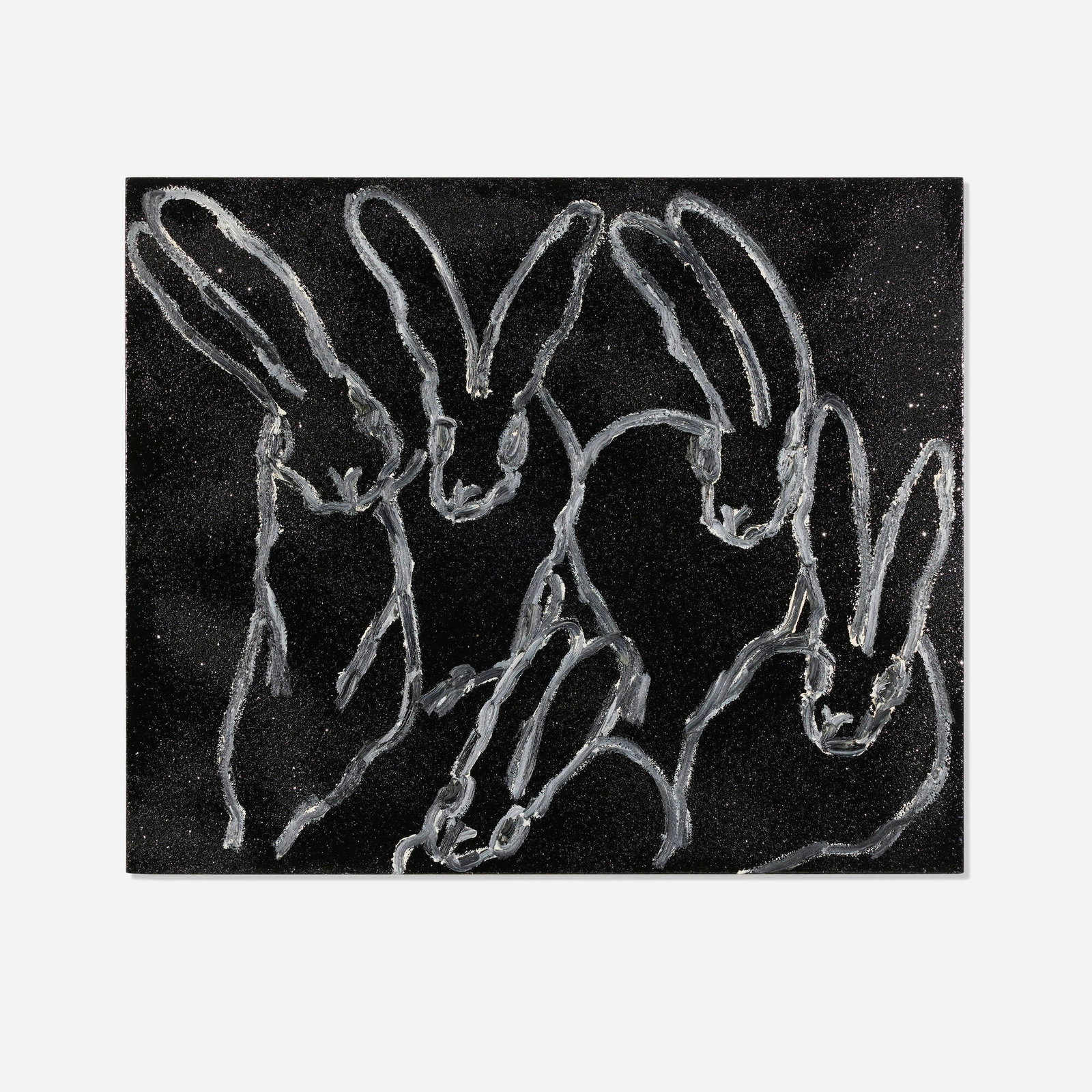 Hunt Slonem, Black Diamonds: Hunt Slonem Black Diamonds 2017 oil, acrylic and diamond dust on canvas 30 h x 36 w in (76 x 91 cm) Signed, titled and dated to verso 'Hunt Slonem 2017 Black Diamonds'. Provenance: Private Collection