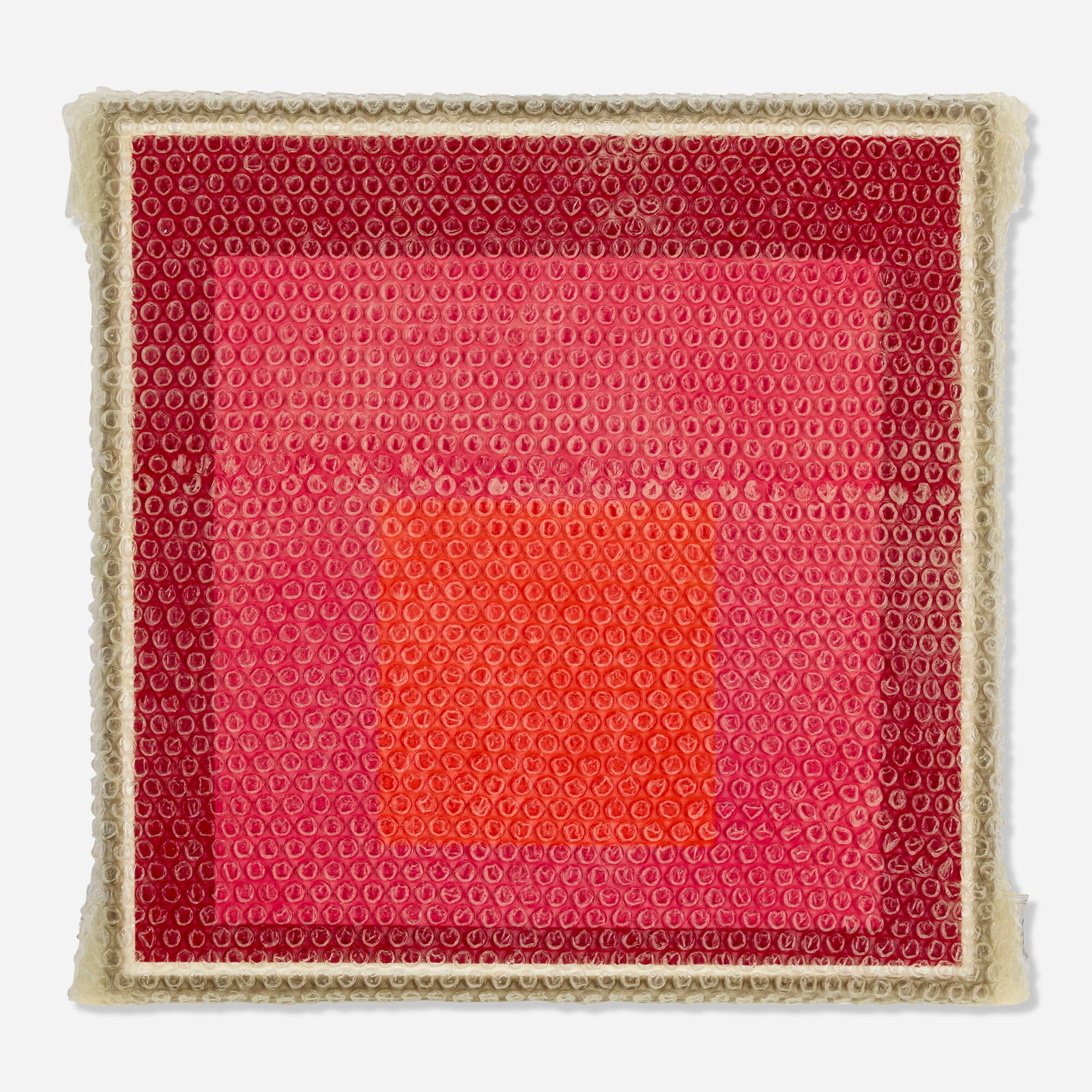 Tammi Campbell, Homage to the Square with Bubblewrap and Packing Tape #9: Tammi Campbell Homage to the Square with Bubblewrap and Packing Tape #9 2019 acrylic on board with metal frame 16 h x 16 w x 1.25 d in (41 x 41 x 3 cm) Signed and dated to verso 'Tammi Campbell