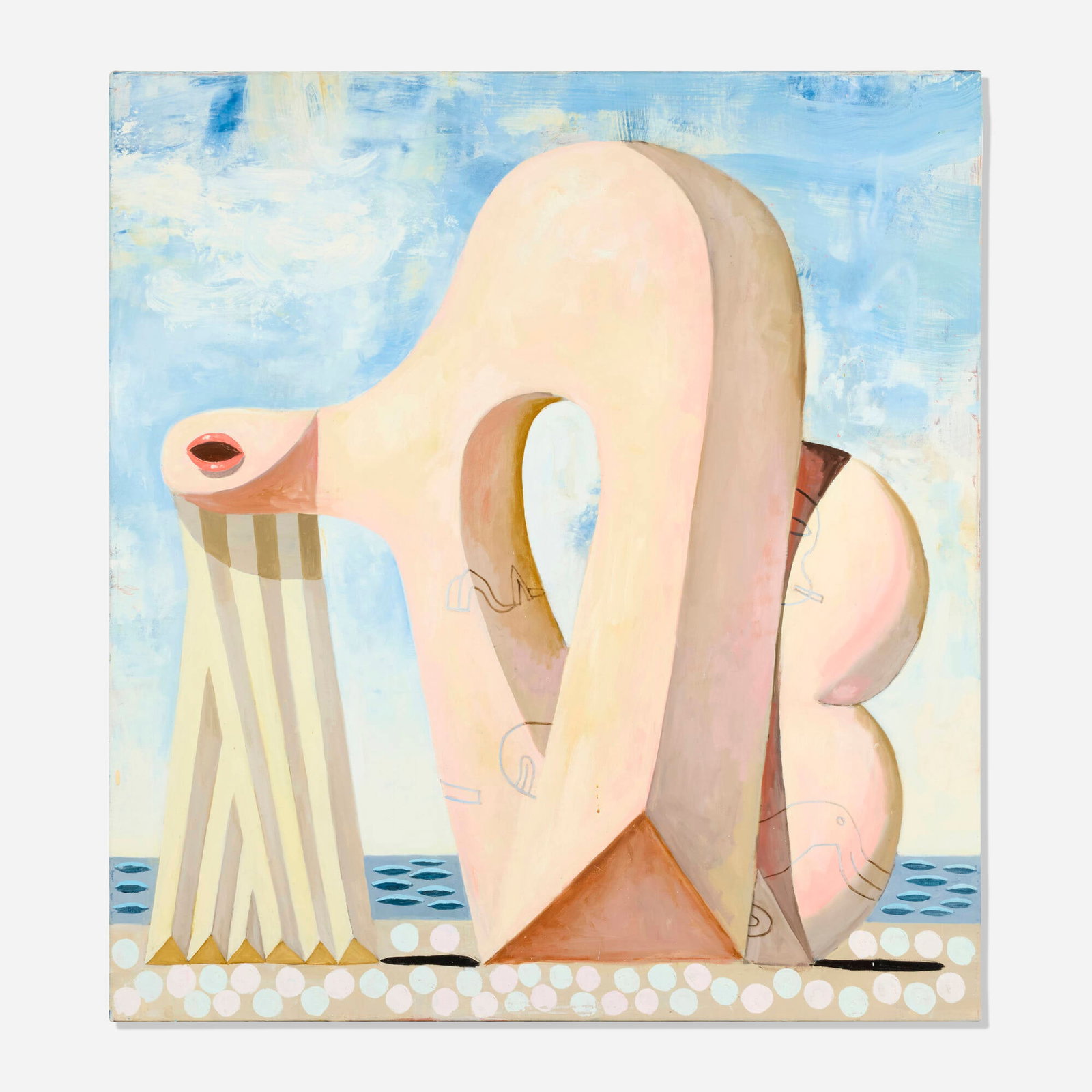 Leo Park, Bather: Leo Park Bather 2022 oil on canvas 47.5 h x 43.625 w in (121 x 111 cm) Signed and dated to verso 'Park 2022'. Provenance: DUVE, Berlin | Private Collection Exhibited: EAT DREAM SCREAM, 28