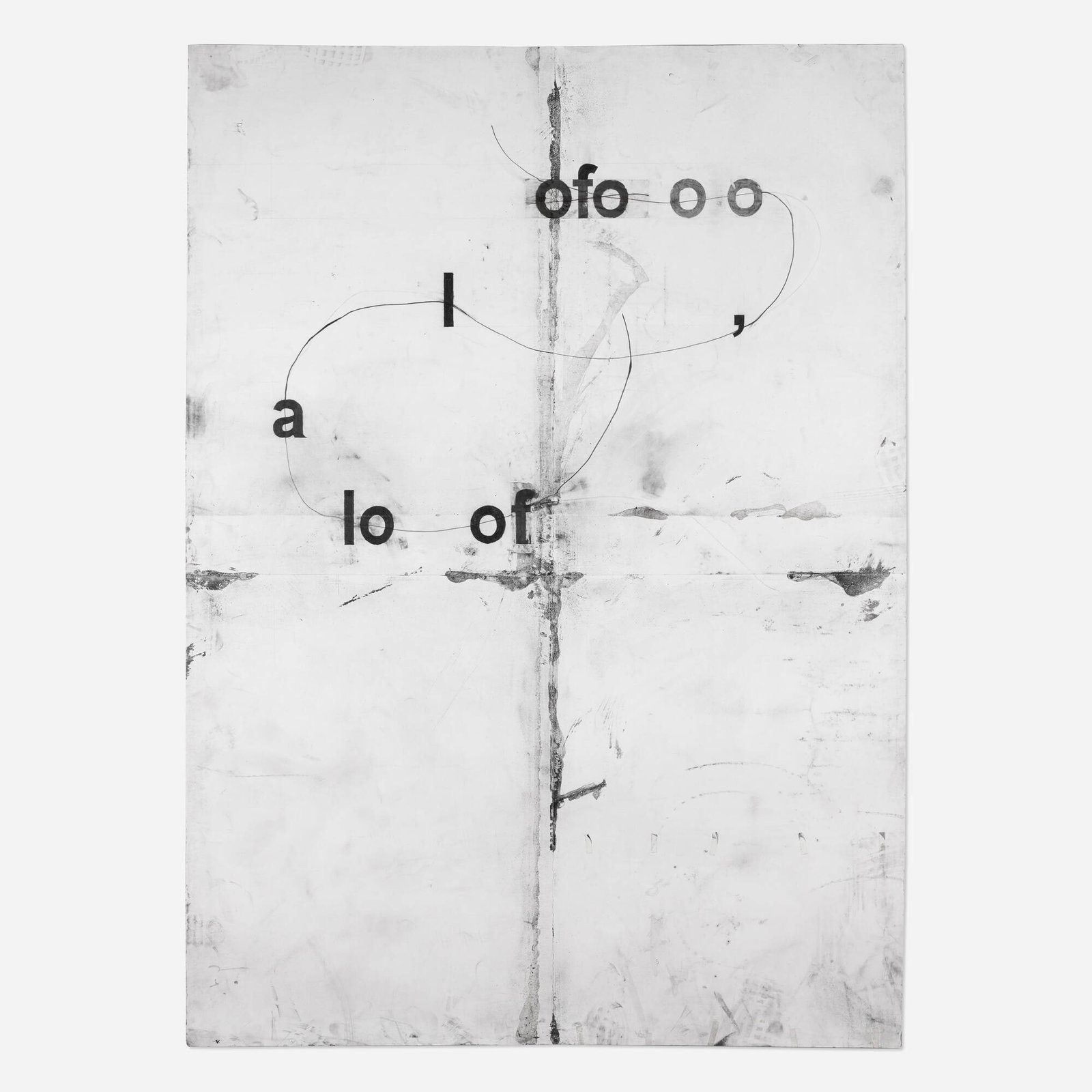 Tony Lewis, ofooo, laloof: Tony Lewis ofooo, laloof 2013 pencil, graphite powder, and tape on paper 84 h x 60 w in (213 x 152 cm) Provenance: Shane Campbell Gallery, Chicago | Private Collection This work will ship from
