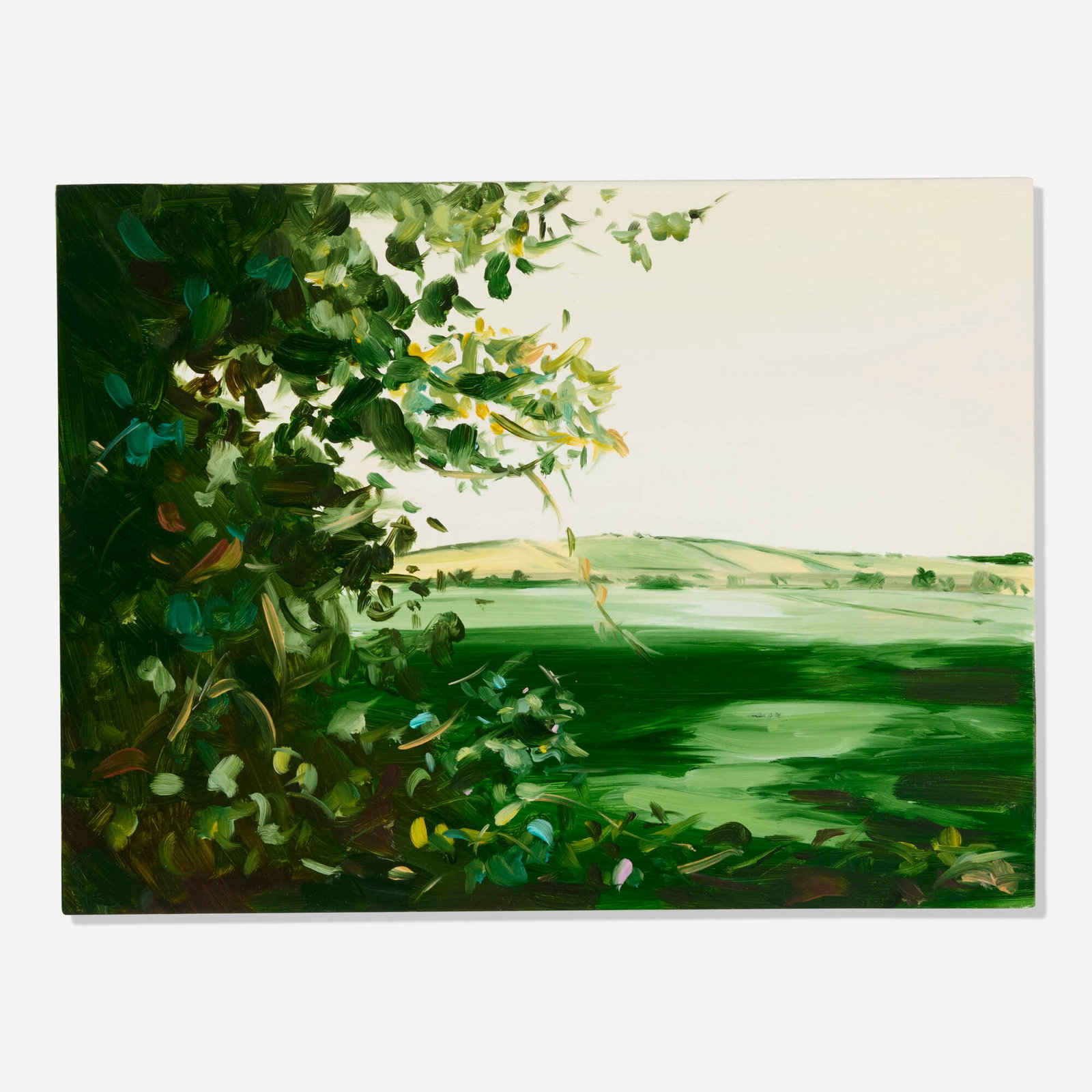 Hannah Brown, Sketch for Pedlarspool 10: Hannah Brown Sketch for Pedlarspool 10 2022 oil on panel 9 h x 12 w in (23 x 30 cm) Signed, titled, dated, and inscribed to verso 'Hannah Brown 'Sketch for Pedlarspool 10' 2022 HER'