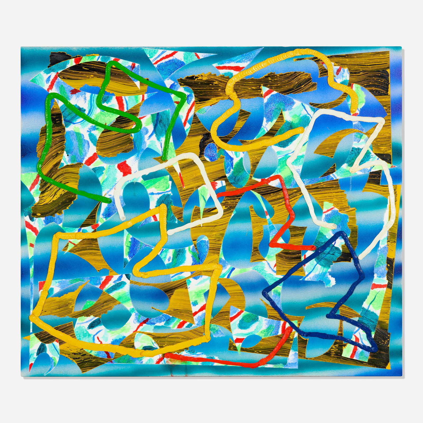 Trudy Benson, Set: Trudy Benson Set 2017 acrylic and oil on canvas 32.25 h x 37 w in (82 x 94 cm) Signed, titled, and dated to verso 'Trudy Benson 2017 Set'. This work will ship from Lambertville, Ne