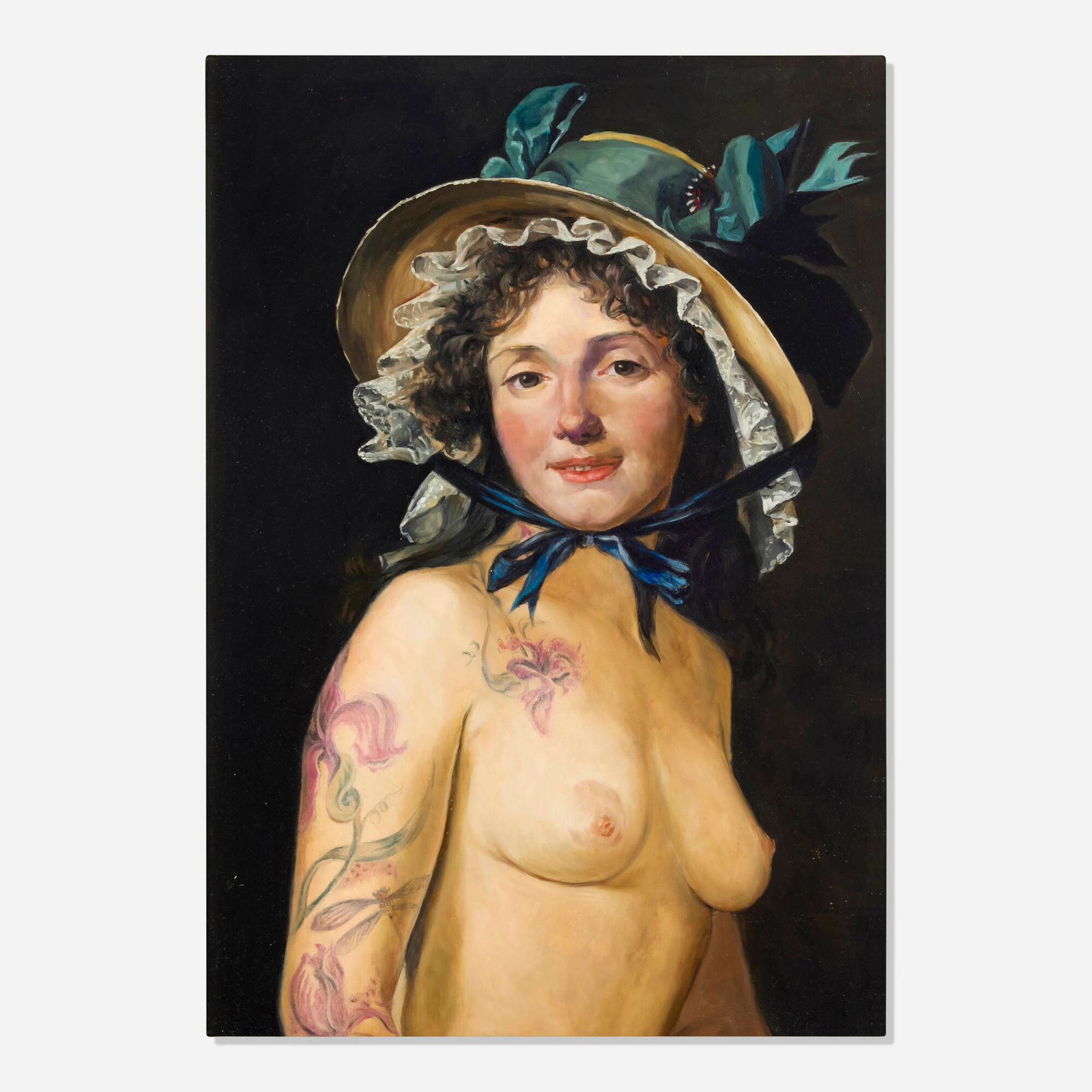 Kathleen Gilje, Portrait of Madame Pierre Seriziat (Sister of Madame David) Restored: Kathleen Gilje Portrait of Madame Pierre Seriziat (Sister of Madame David) Restored 2003 oil on panel 21 h x 14.75 w in (53 x 37 cm) Signed and dated to verso 'K. Gilje 2003'. Provenance:
