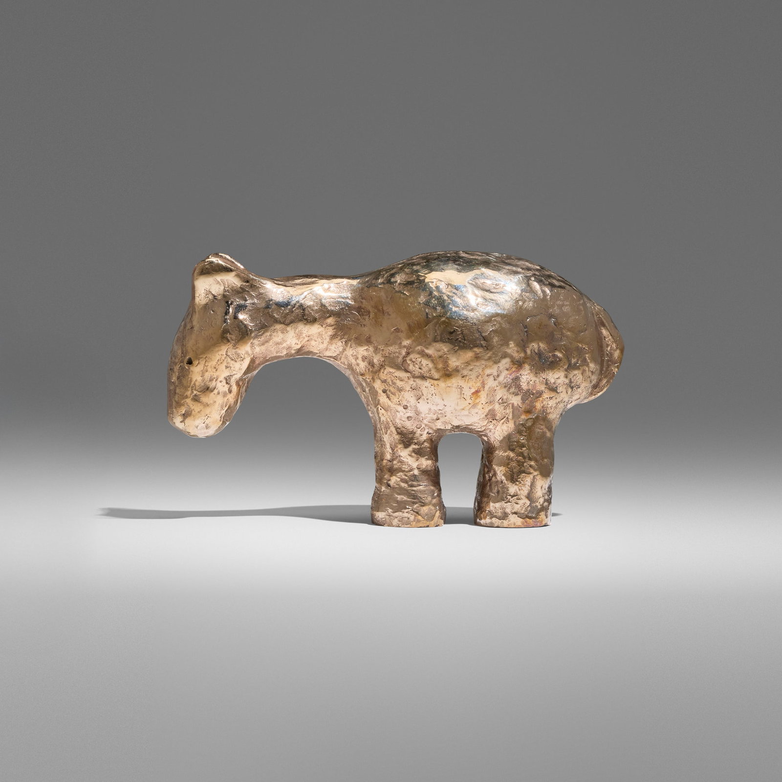 David Larwill, Contemplating One's Place in Humanity: David Larwill Contemplating One's Place in Humanity 2011 bronze with gold patina 5.25 h x 9 w x 3.25 d in (13 x 23 x 8 cm) Incised signature and number to lower edge 'David Larwill 5/8'. This work is