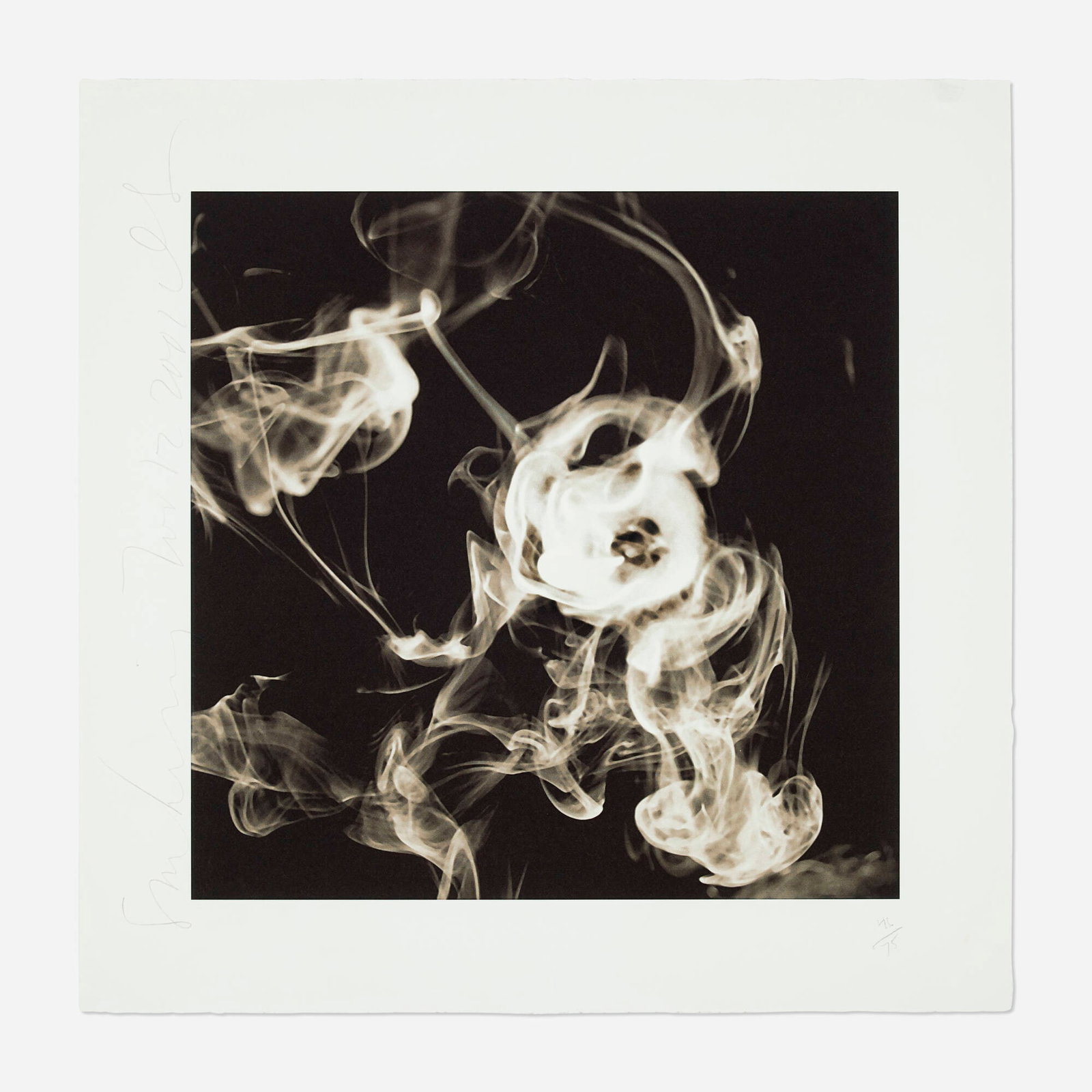 Donald Sultan, Smoke Rings, Nov. 12, 2001: Donald Sultan Smoke Rings, Nov. 12, 2001 2001 digital pigment print image: 17 h x 17 w in (43 x 43 cm) sheet: 22.5 h x 22.5 w in (57 x 57 cm) Signed, titled, and dated along left edge 'Smoke