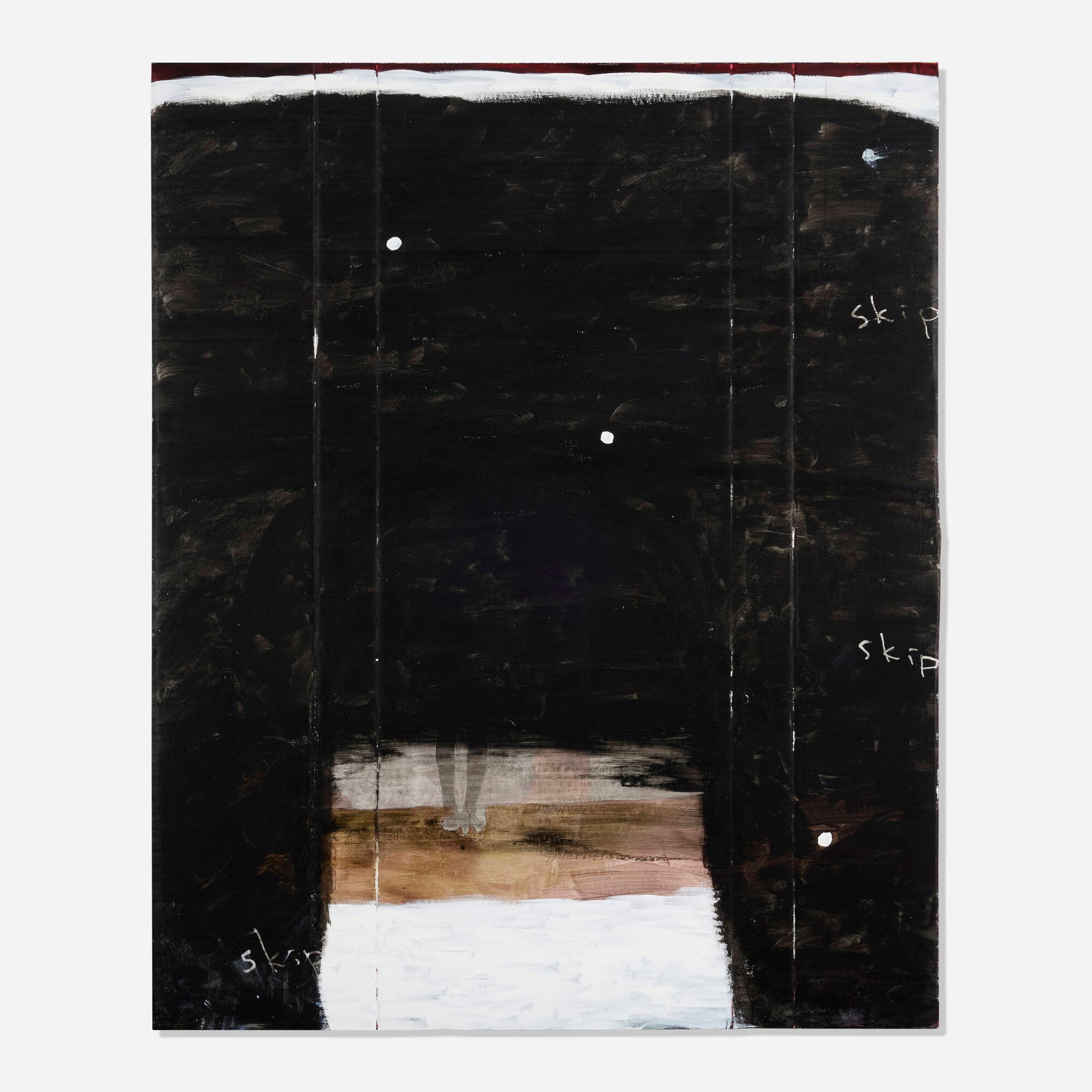 Lee Kit, Skip: Lee Kit Skip acrylic on cardboard 31.375 h x 25.5 w in (80 x 65 cm) Provenance: Galleria Massimo De Carlo, Milan | Acquired from the previous in 2017 by the present owner, Private Collection