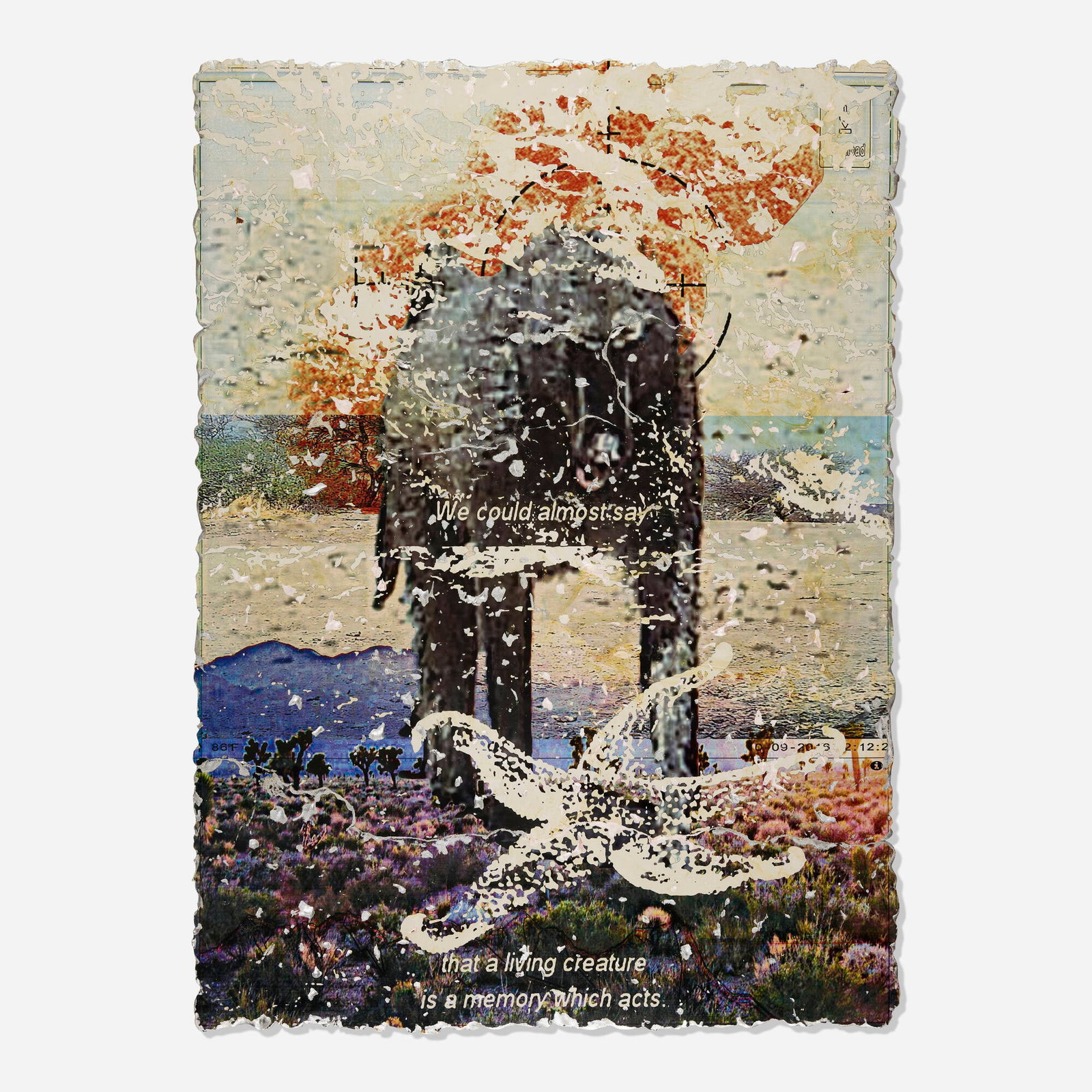 Katja Novitskova, ..A Memory Which Acts (from the Earthwares series): Katja Novitskova ..A Memory Which Acts (from the Earthwares series) UV printer ink and nail polish on epoxy clay 65 h x 47 w x 1.5 d in (165 x 119 x 4 cm) This work will ship from Los Angeles,