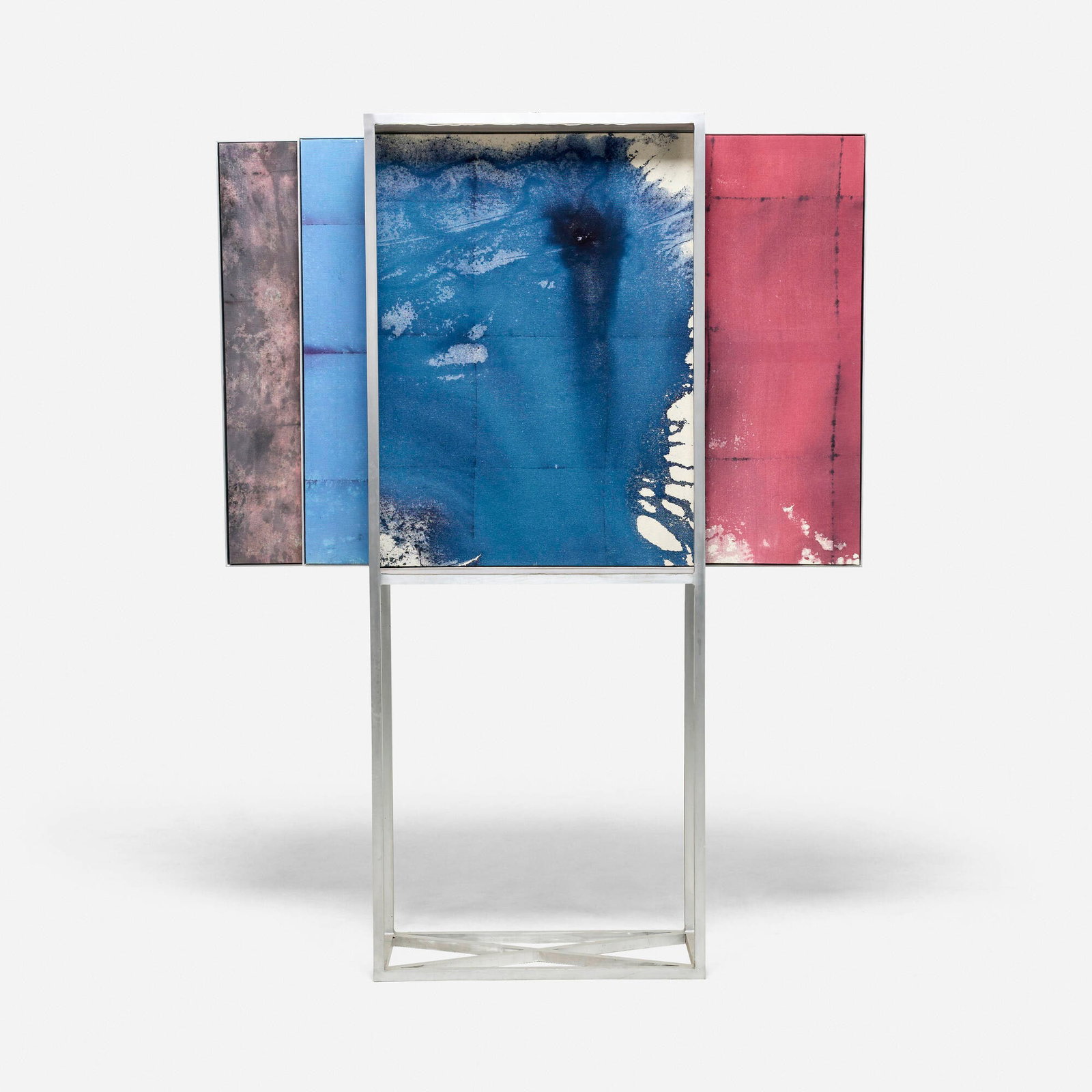 Dean Levin, Seasons of 4: Dean Levin Seasons of 4 2014 oil and pigment on canvas in artist's frame in four parts within aluminum structure variable installation dimensions: 80 h x 50 w x 15 d in (203 x 127 x 38 cm) canvas