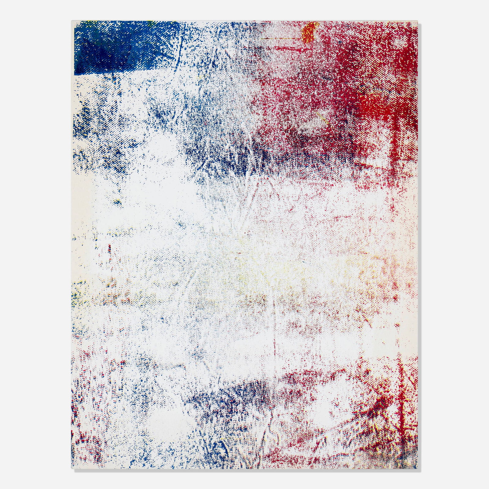 Israel Lund, Untitled: Israel Lund Untitled 2013 acrylic on raw canvas 44 h x 34 w x 1.5 d in (112 x 86 x 4 cm) Signed twice and dated to verso 'Israel Lund Israel Lund 2013'. Provenance: Van Doren Waxter, New