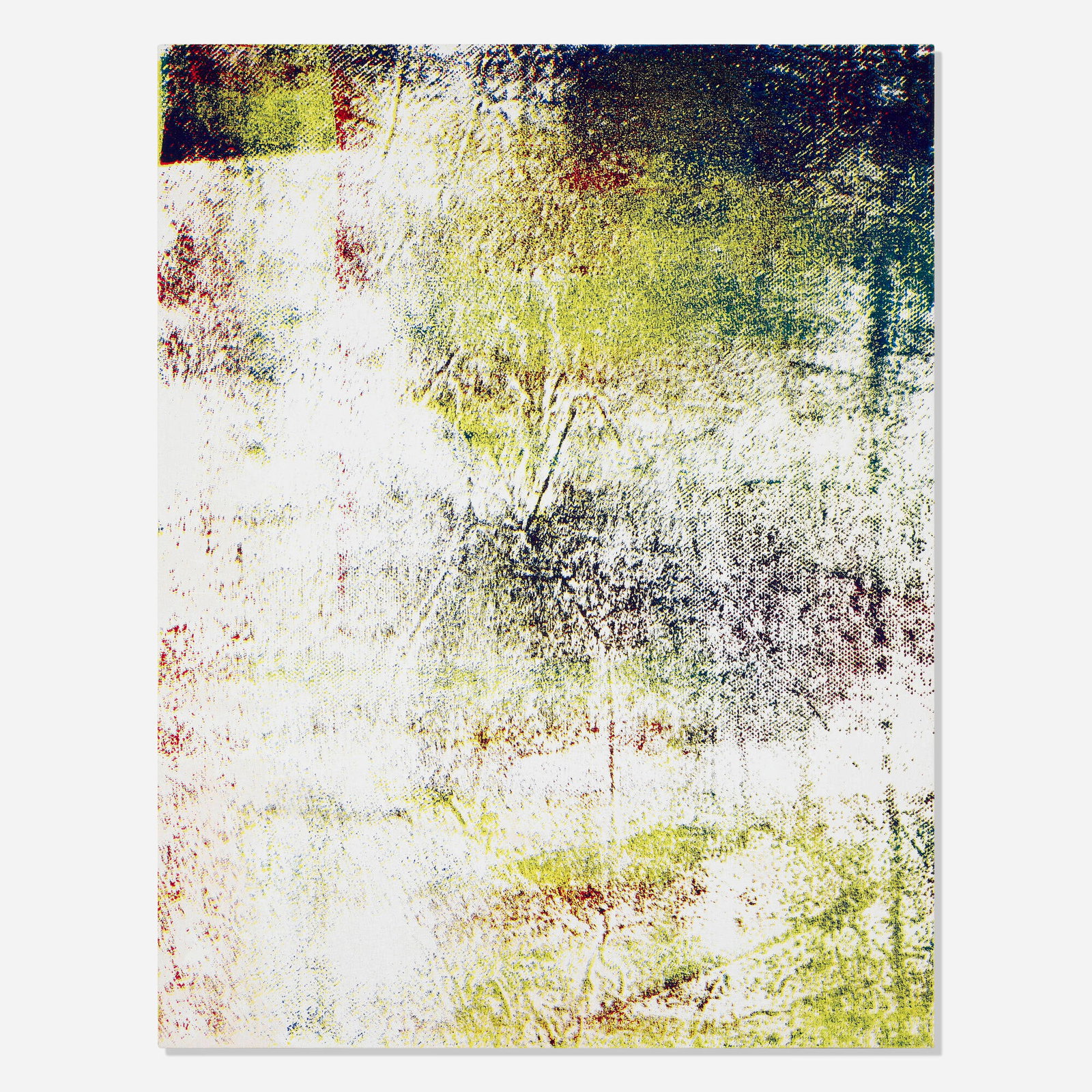 Israel Lund, Untitled: Israel Lund Untitled 2013 acrylic on raw canvas 44 h x 34 w x 1.5 d in (112 x 86 x 4 cm) Signed twice and dated to verso 'Israel Lund Israel Lund 2013'. Provenance: Van Doren Waxter