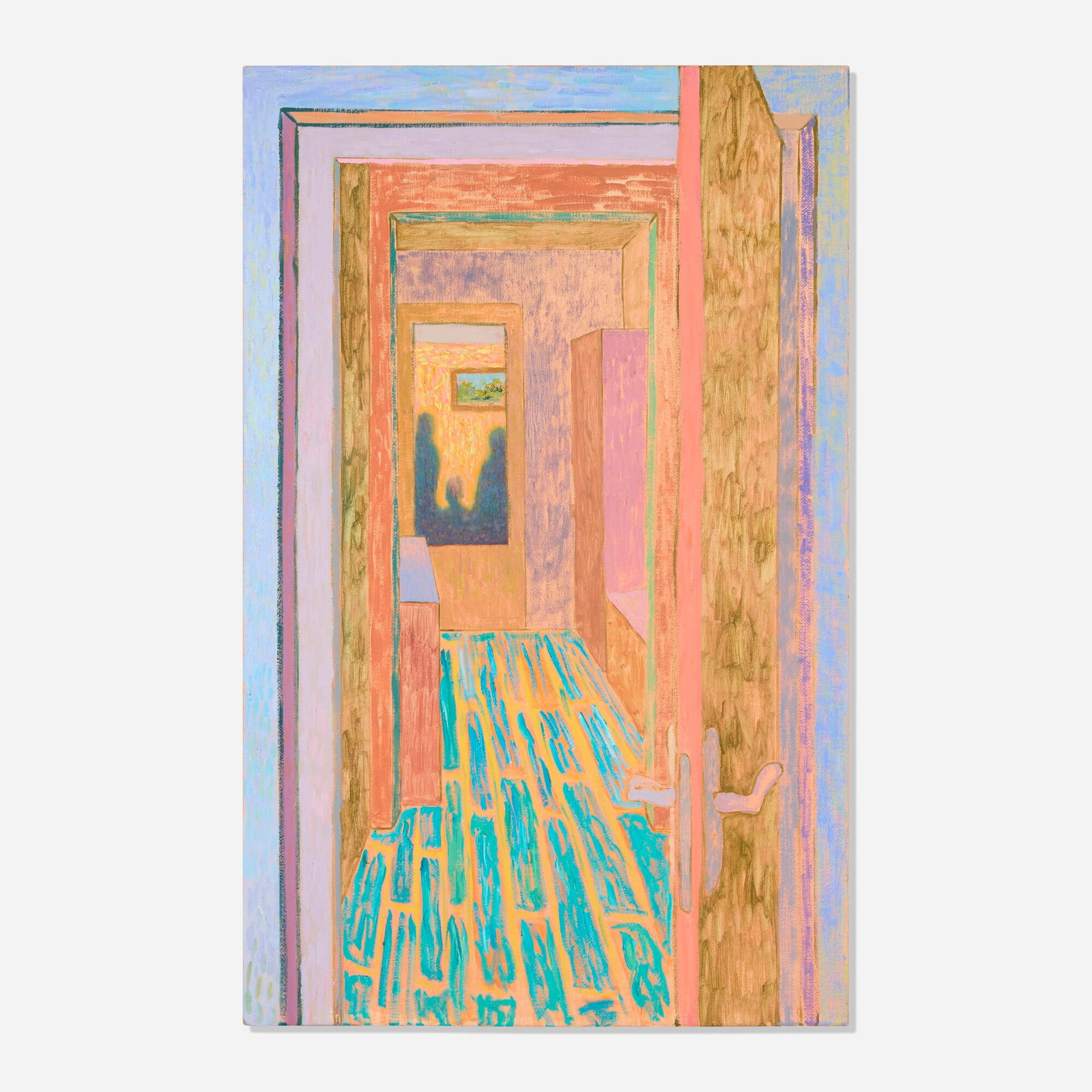 David Horvath, Home Hallway (2nd version): David Horvath Home Hallway (2nd version) 2022 oil on linen 43.5 h x 27.625 w in (110 x 70 cm) Signed, titled, and dated to verso 'Home Hallway (2nd Version) David Horvath 2022'. This work