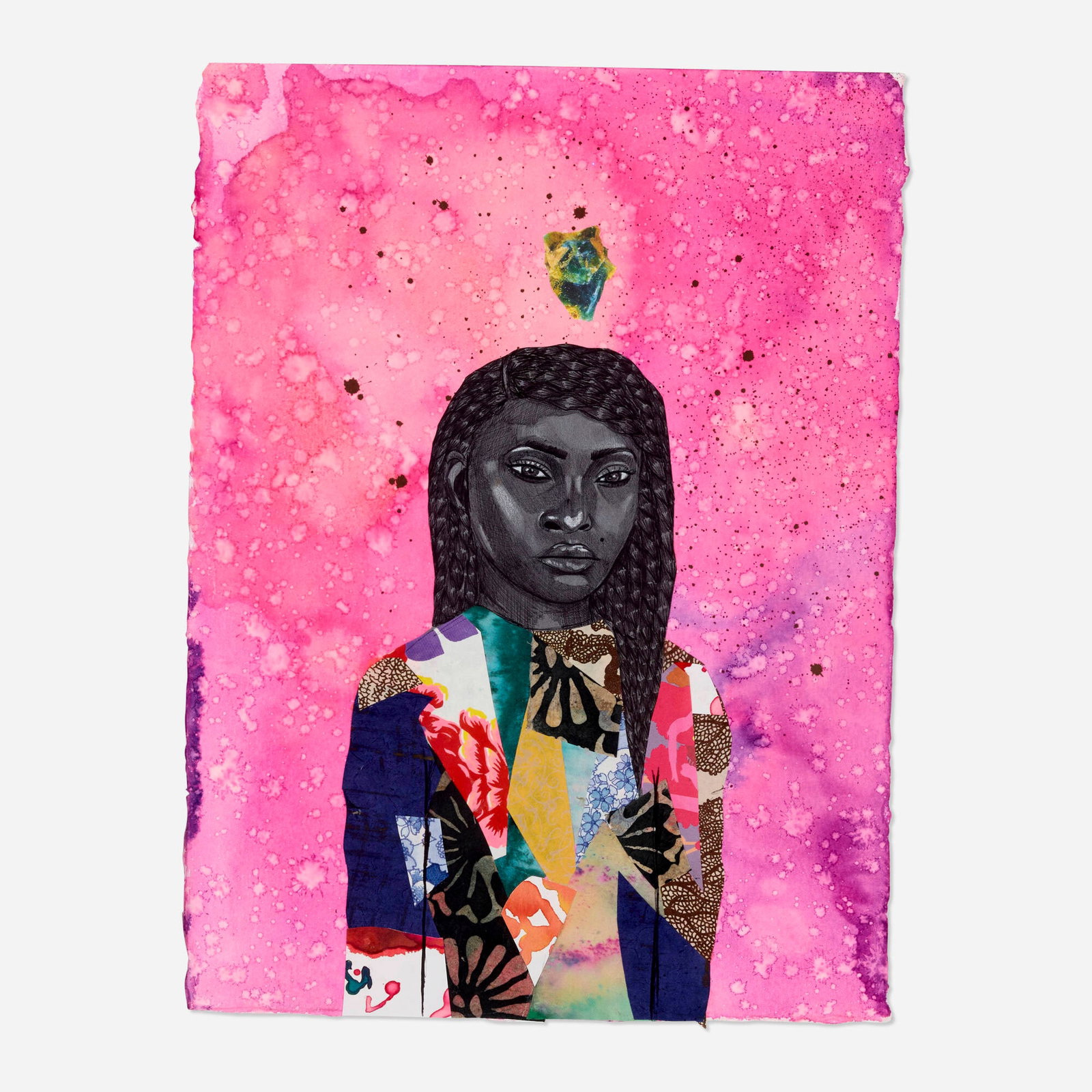 Jamea Richmond-Edwards, 7-Mile Girls 2: Jamea Richmond-Edwards 7-Mile Girls 2 2017 watercolor, ink, and collage on paper 15 h x 11 w in (38 x 28 cm) Provenance: Kravets Wehby Gallery, New York | Private Collection This work