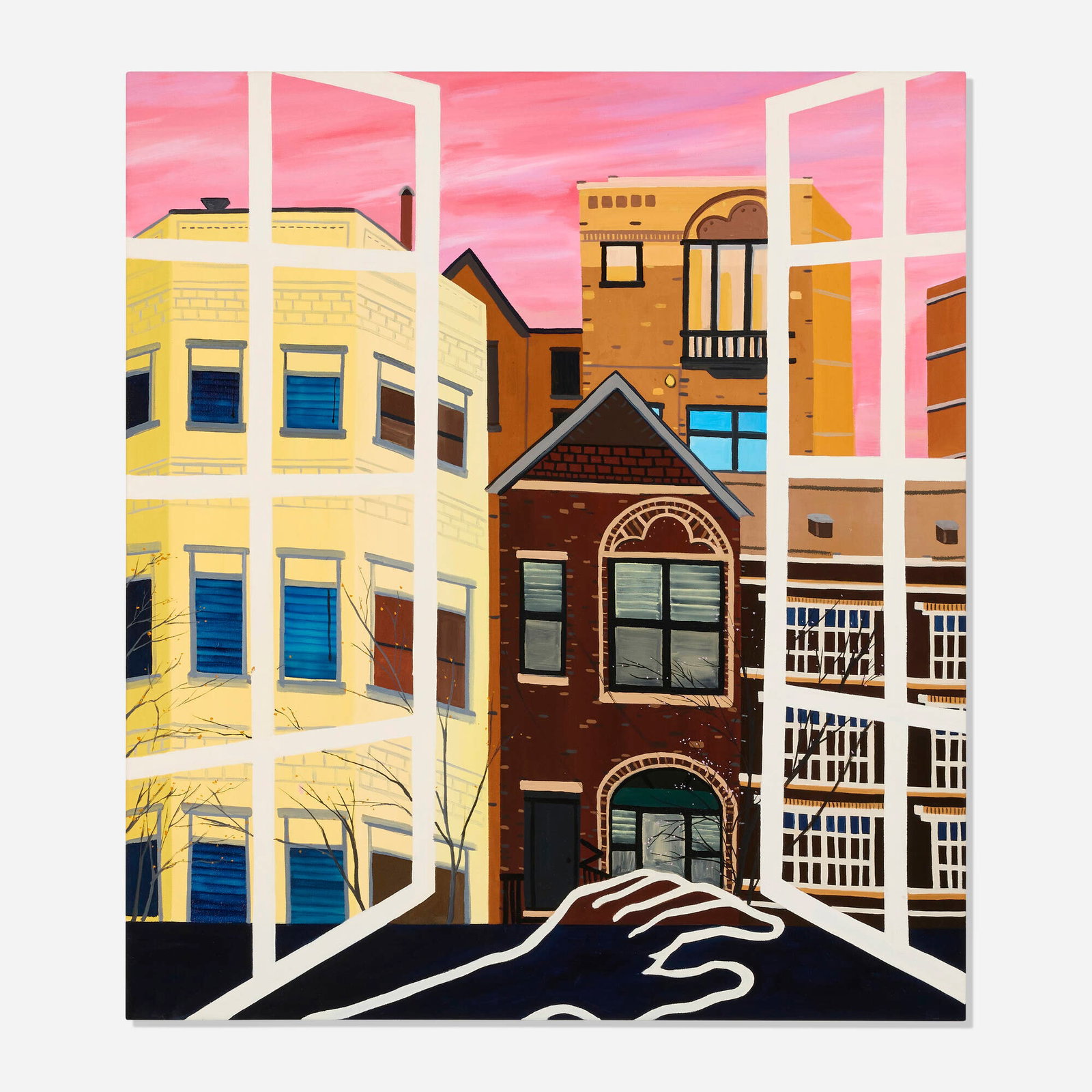 Hiejin Yoo, My Two Cities 1: Hiejin Yoo My Two Cities 1 2020 oil on canvas 34 h x 30 w in (86 x 76 cm) Signed and dated to verso 'Hiejin Yoo 2020'. Provenance: Half Gallery, New York | Private Collection This work will
