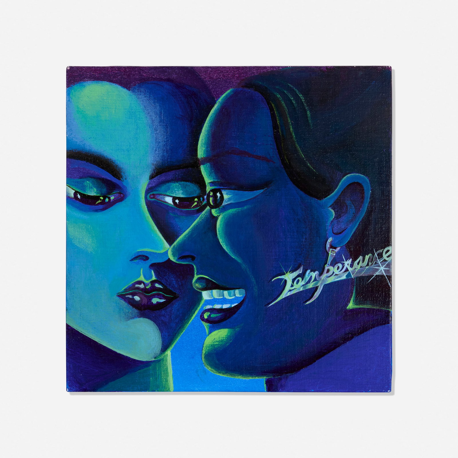 Jonny Negron, Temperance: Jonny Negron Temperance 2020 acrylic on linen wrapped to panel 11 h x 11 w in (28 x 28 cm) Signed, titled, and dated to verso 'Jonny Negron 2020 Temperance'. Provenance: Chateau Shatto, Los