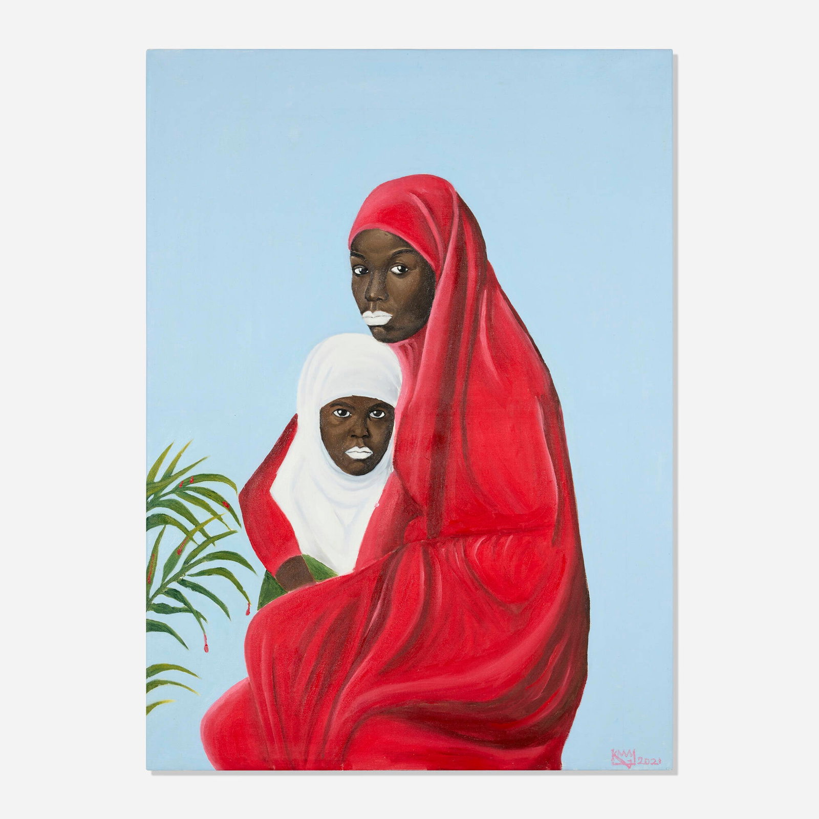 Kenechukwu Victor, Endangered Species: Kenechukwu Victor Endangered Species 2021 oil on canvas 48.25 h x 25.25 w in (123 x 64 cm) Signed and dated to lower right 'Kenechukwu Victor 2021'. This work will ship from Lambertville,