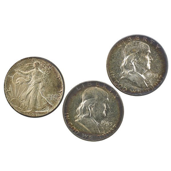 U.S. 50C AND 25C COINS: 124 including: 1925 Stone Mountain 50c, (40) BU most gem 1959 25c, 1925-1964; Many high grade