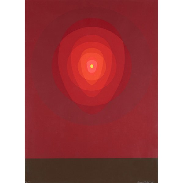 CLARENCE H. CARTER, ETC. (American, 1904-2000): Screenprint in colors, "Mandala II," 1969, signed, dated and numbered 4/64; Together with Eric Hertzberg, collograph, "Desert," signed, titled and numbered 2/6; Abstract woodcut, "Imprime I", illegibl