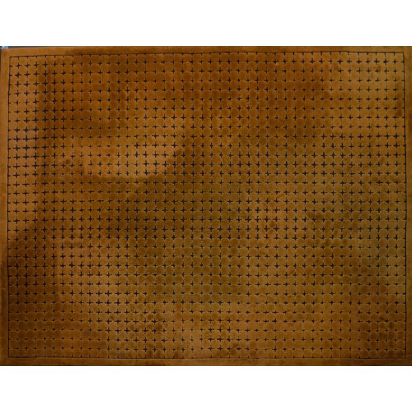 EDWARD FIELDS: Sculpted wool rug, USA, 1970s; Stenciled Edward Fields; 156" x 121"