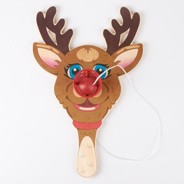 JEFF KOONS (American, b. 1955): Reindeer paddle for the Deutsche Guggenheim USA, 2000 (in original box); Printed and painted plywood, enameled aluminum, string; 12 1/2" x 8"