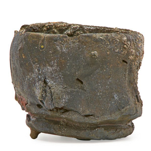 PETER VOULKOS Stoneware tea bowl: PETER VOULKOS (1924 - 2002) Glazed stoneware tea bowl, 1997; Signed and dated; 5" x 5 1/2"