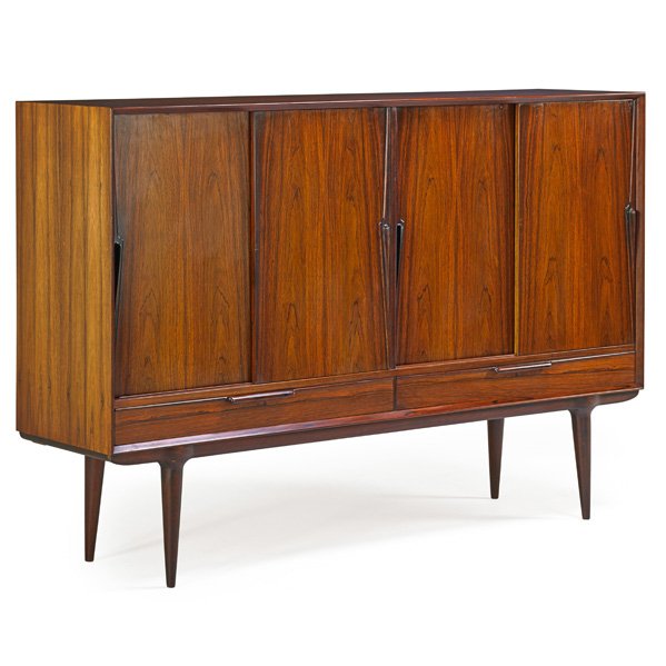 OMANN JUN Cabinet: OMANN JUN Rosewood cabinet, Denmark, 1960s; Unmarked; 47 1/2" x 71" x 18"