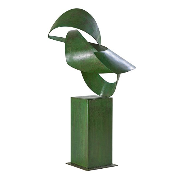 JAMES BEARDEN Sculpture: JAMES BEARDEN (b. 1964) Patinated steel sculpture, "Pathfinder," Voids Series, Des Moines, IA, 2013; Signed B; 70 1/2" x 37" x 29" Provenance: Complete with certificate of authenticity signed by the