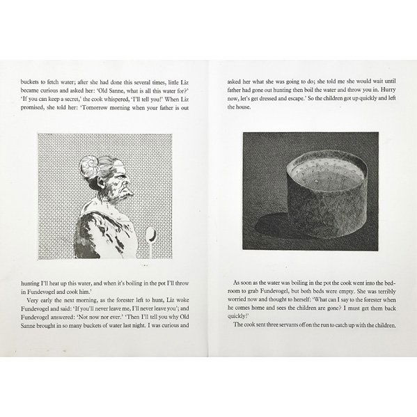 David Hockney (British, b. 1937): Illustrations for Five Fairy Tales From the Brothers Grimm, 1969; 33 etchings; Each portfolio signed and numbered A.P. IV/XV; 17 3/4" x 12 1/4" (sheet) each portfolio (sizes of prints vary); Literatur