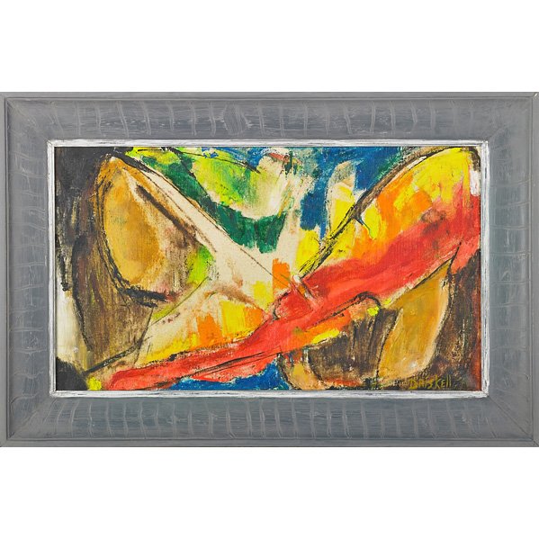 David Driskell (American, b. 1931): Half Tame, 1966; Oil on canvas (framed); Signed and dated; 12 1/8" x 21 1/8"; Provenance: Private Collection, Ohio