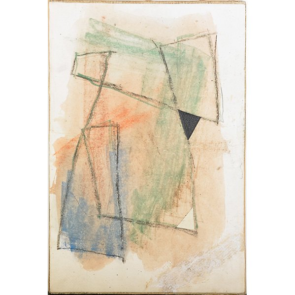 Hans Richter (German, 1888-1976): Untitled; Mixed media on paper mounted to canvas; 6 1/4" x 9 1/2"; Provenance: Private Collection, New York