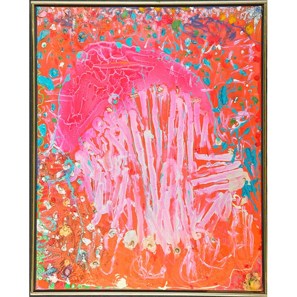 Stanley Boxer (American, 1926-2000): Two works of art: Wanderingsliveredmoon, 1989; Oil on canvas (framed); Signed, dated and titled; 34" x 27"; Whyayellowsnow, 1994; Oil and mixed media on canvas (framed); Signed, dated and titled; 49 1