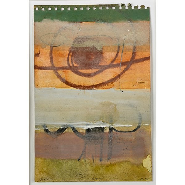 Robert Kelly (American, b. 1956): III and XLI, 1991; Two mixed media on paper (framed separately); Both signed, dated and titled; 9" x 6" (sheet) each; Provenance: Private Collection, New York