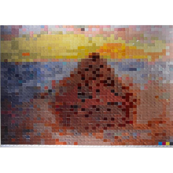 Vik Muniz (Brazilian, b. 1961): Haystack #3 after Monet, 2001; C-print mounted on aluminum; 48 3/4" x 68 3/4"; Provenance: Private Collection, New York
