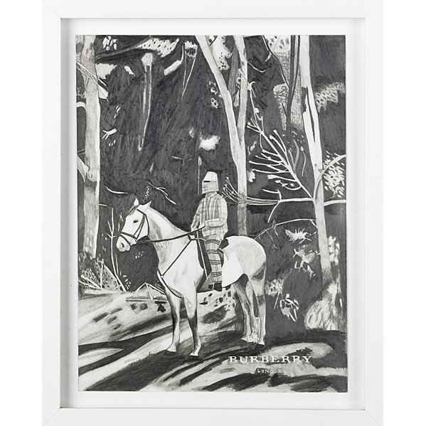 Libby Black (American, b. 1976): Burberry Horseman, 2004; Graphite on paper (framed); 12" x 9" (sight); Provenance: Heather Marx Gallery, San Francisco (label on verso); Private Collection