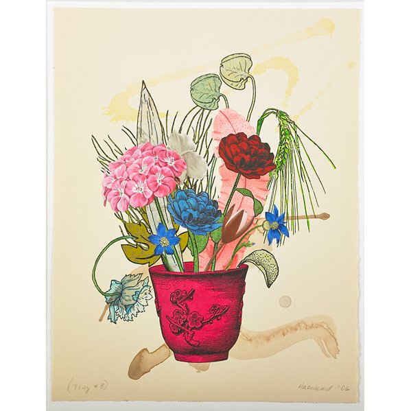 Jane Hammond (American, b. 1950): Ting 8, 2006; Mixed media print with collage, unique (framed); Signed, dated and titled; 15" x 11 5/8" (sheet); Publisher: Pace Editions, Inc., New York; Provenance: Neuberger Berman, LLC, New York (l