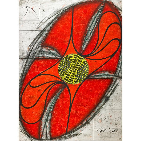 John Newman (American, b. 1952): Fold-Out, 1985; Lithograph and intaglio in colors; Signed, dated and numbered 54/60; 41" x 30" (sheet); Provenance: Vermillion Limited Editions Collection, Minneapolis