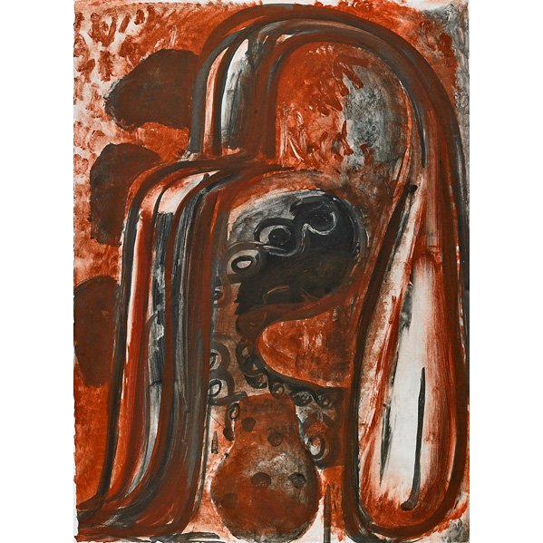 John Walker (British, b. 1939): Untitled (Waterfall), 1992; Monoprint in colors; Signed and dated; 45 1/4" x 31 1/2" (sheet); Provenance: Vermillion Limited Editions Collection, Minneapolis