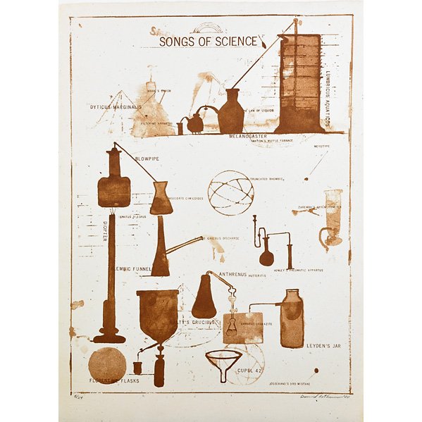 David Rathman (American, b. 1958): Three works of art: ; Songs of Science, 2000; Lithograph in colors; Signed, dated and numbered 6/24; 19 5/8" x 14 1/8" (sheet); The Sailor's Language, 2000; Lithograph in colors; Signed, dated and num