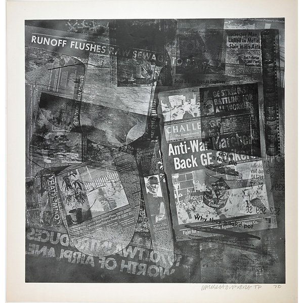 Robert Rauschenberg (American, 1925-2008): Currents, 1970; Screenprint in colors; Signed, dated and noted T.P.; 40" x 40" (sheet); Provenance: Vermillion Limited Editions Collection, Minneapolis