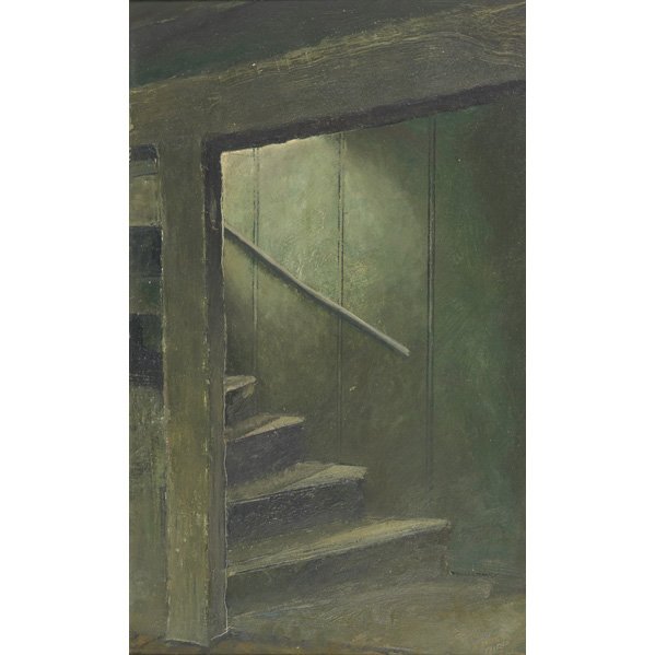 Eric Sloane (American, 1905-1985): Untitled; Oil on Masonite (framed); Signed and inscribed "To Peter Bird"; 22 3/4" x 14"; Provenance: Private Collection, New Jersey